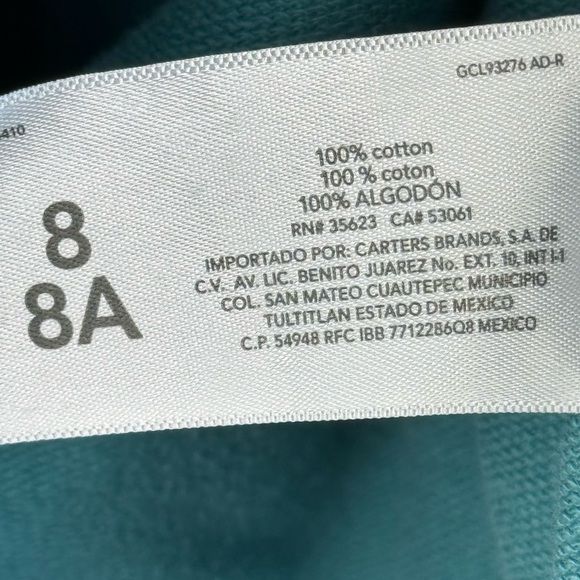 Carter’s Girls Butterfly Hoodie- Size 8 - Picture 4 of 7